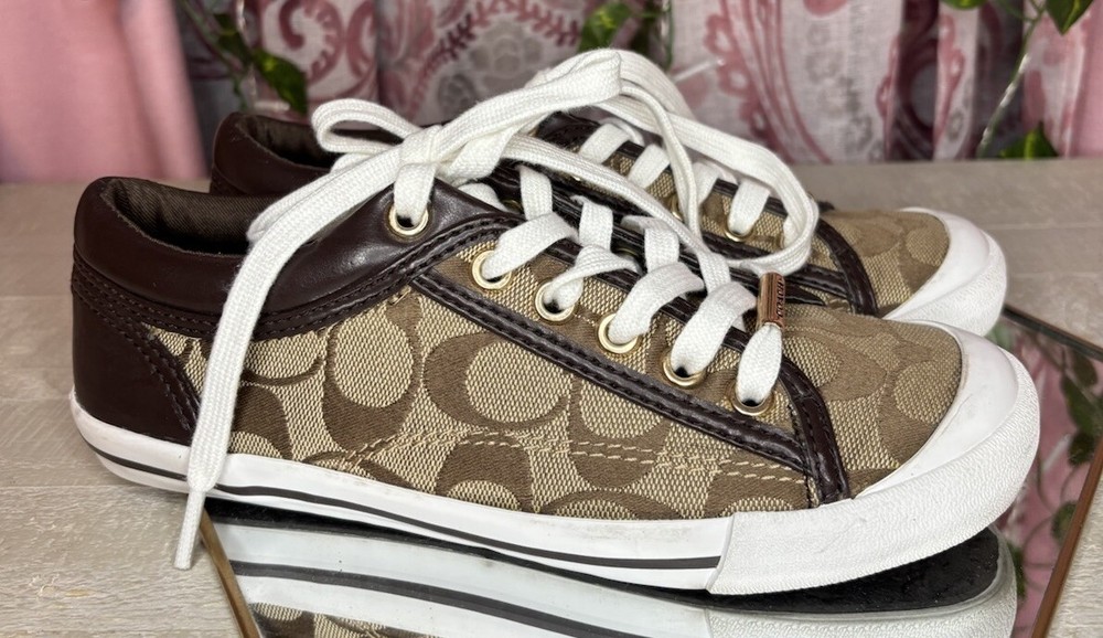 Coach Francesca Canvas Fashion Lace-Up Sneakers Women's US Size 5B