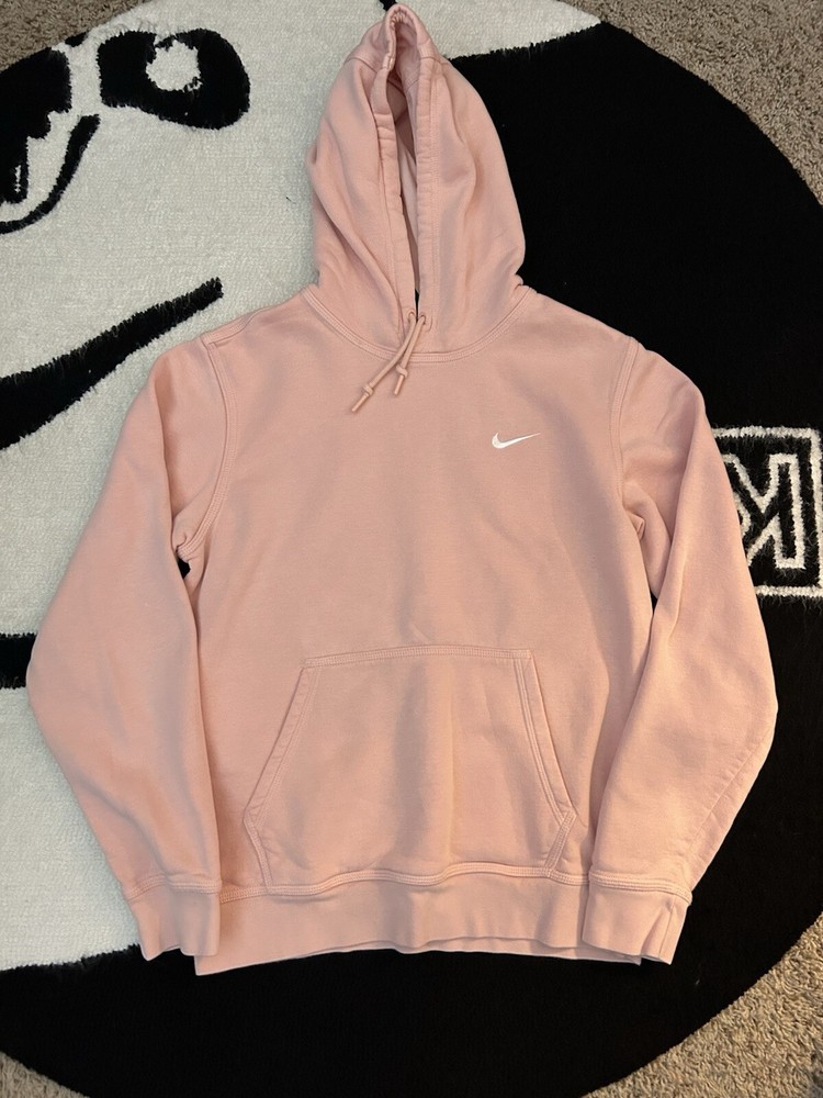 Men’s Nike NSW Sportswear Club Fleece Hoodie Pullover Salmon Pink 826433-800 Med