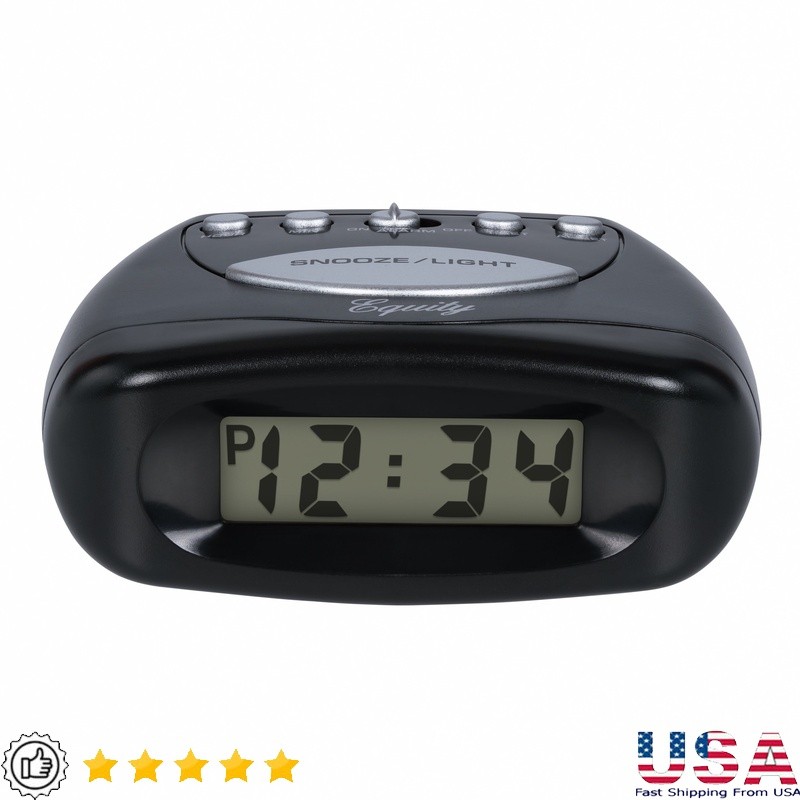 Portable Digital Alarm Clock with Loud Beep Snooze LCD Display Battery Powered Travel