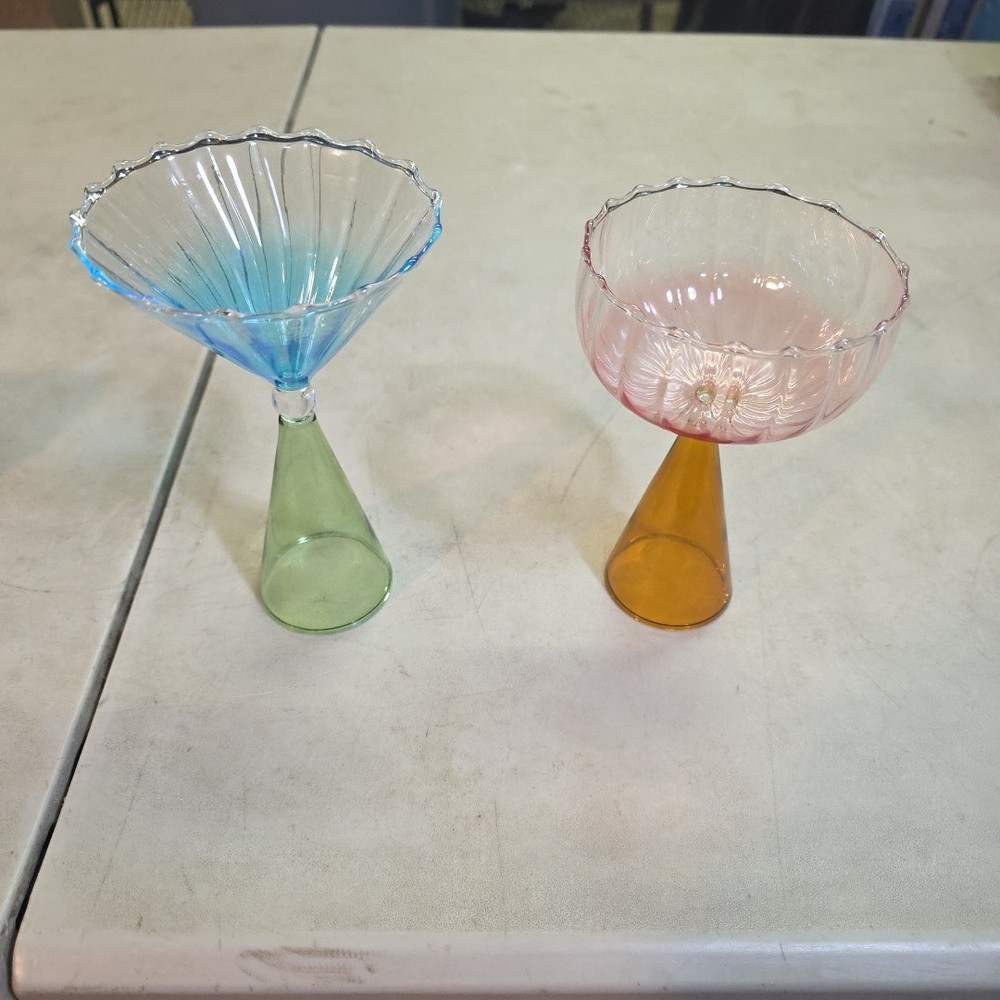Martini Glass - Blue/Green 2 Pink/orange.