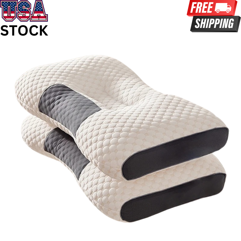 Orthopedic Neck Pillow - Soybean Fiber SPA Massage Sleep Support & Comfort