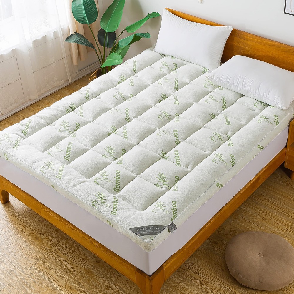 Bamboo Viscose King Cooling Mattress Topper Extra Thick Breathable