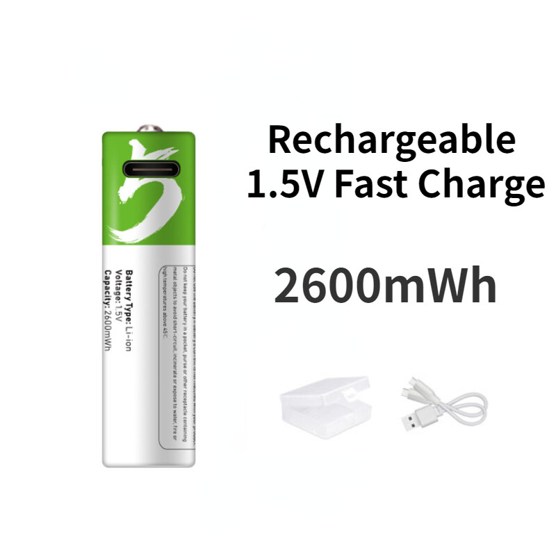Lots USB AA Li-ion Rechargeable Battery 1.5V Fast Charge Type C Cable 2600mWh