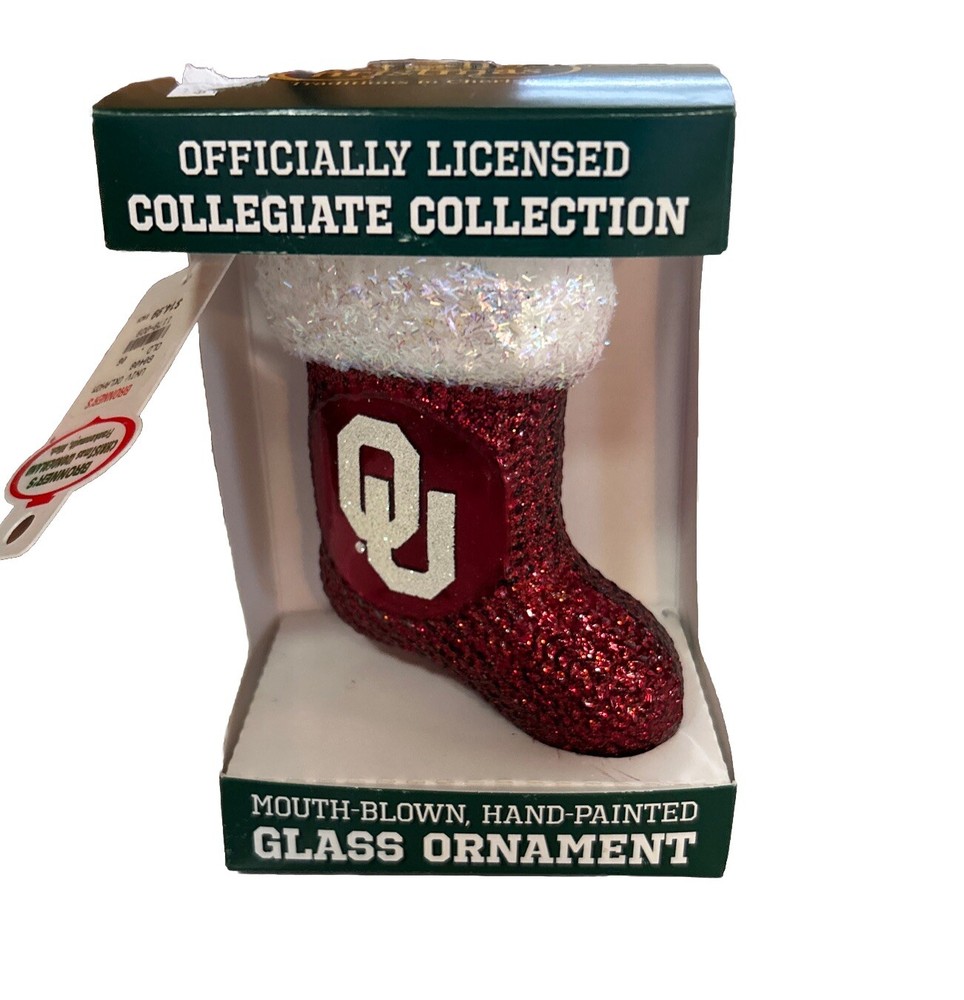 Old World Christmas Oklahoma University Ornament Stocking Shape NIB Dad