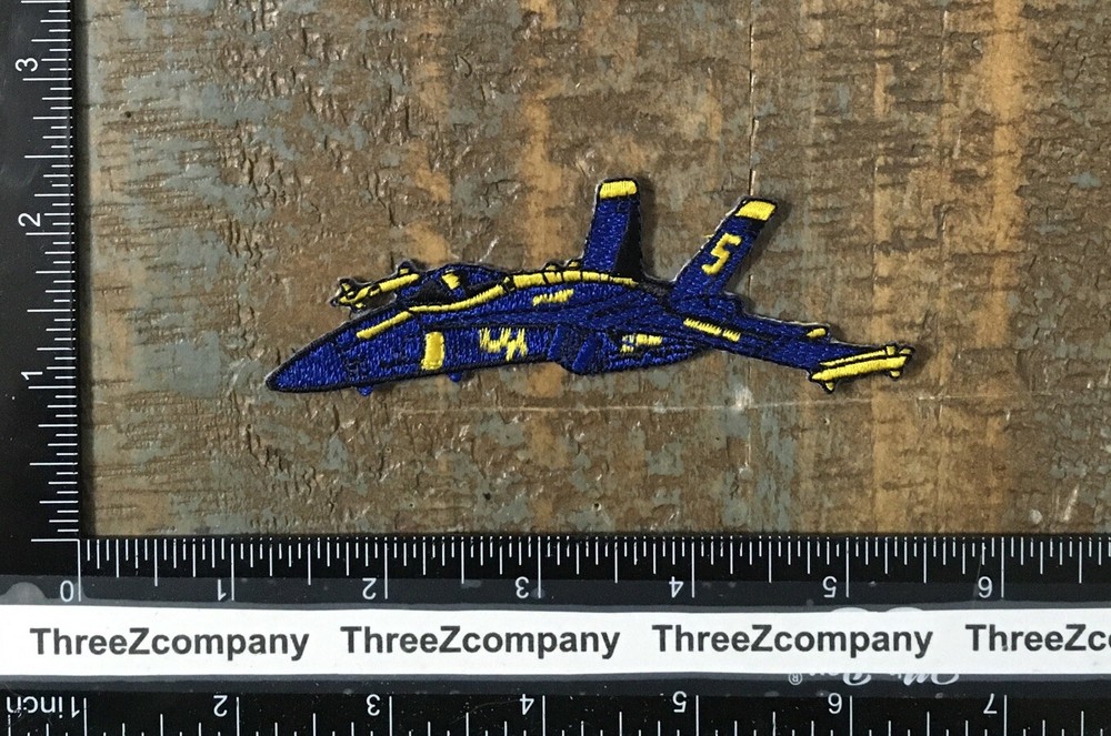 Vintage F-18 HORNET Military Jet Airplane Blue Angels Iron-On Patch USN