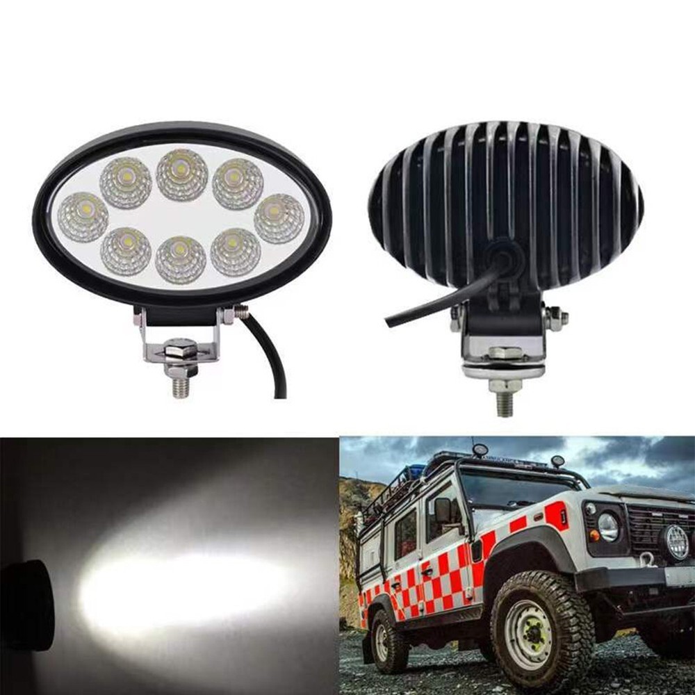 Oval LED Work Lamp Fog Light 6000K White For Truck OffRoad Tractor Flood Beam