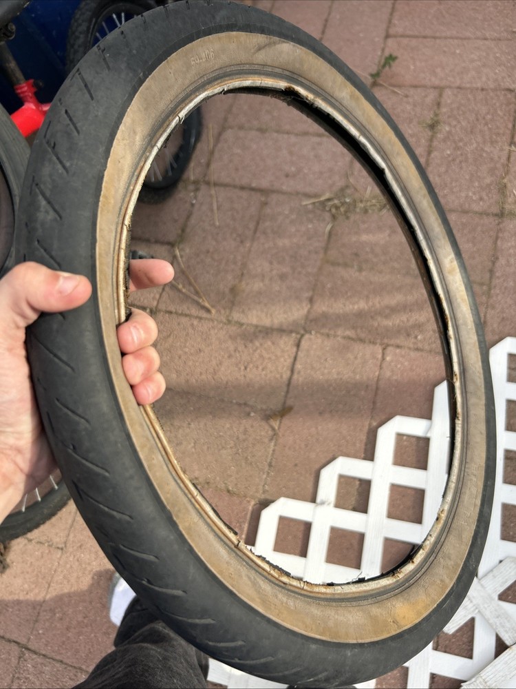 Fitbikeco 20 Inch BMX Bike Tire Unisex Tan Black Slick Tread