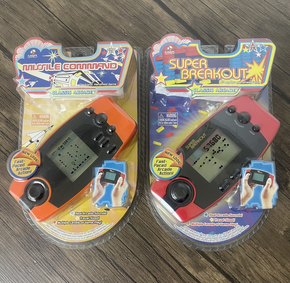 NIP Missile Command & Super Breakout Classic Arcade Handheld Travel Game