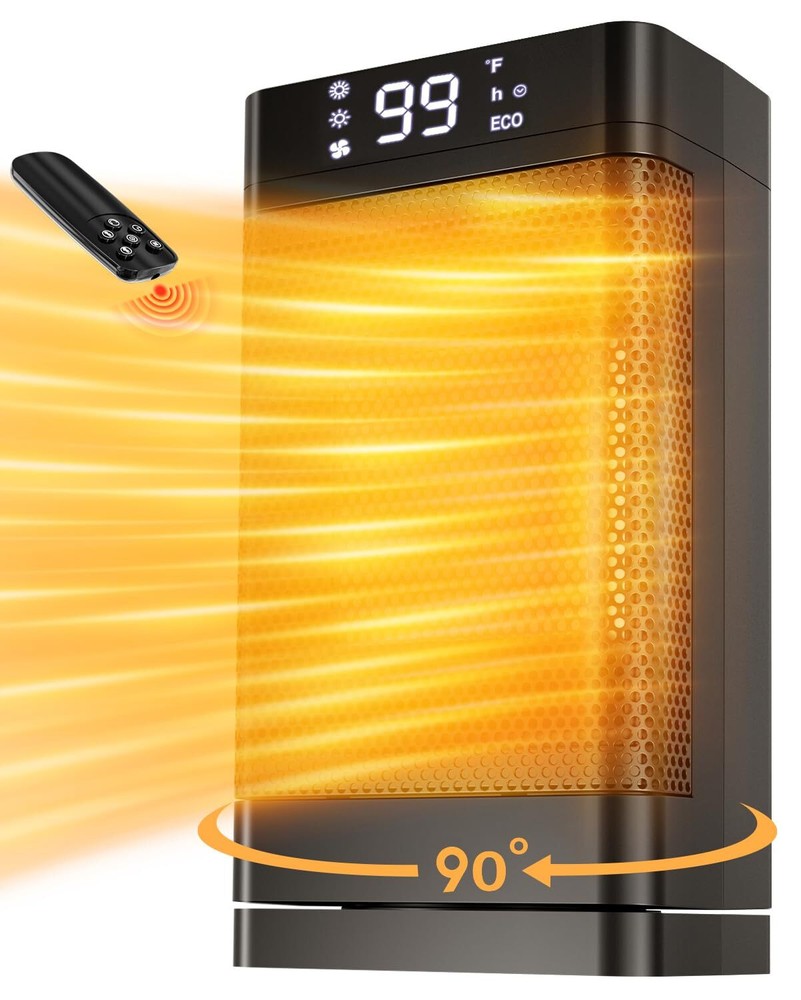 PGYIOO! Space Heater 99'F /1500W Power,Portable Heater 12PTC CeramicHeating S...