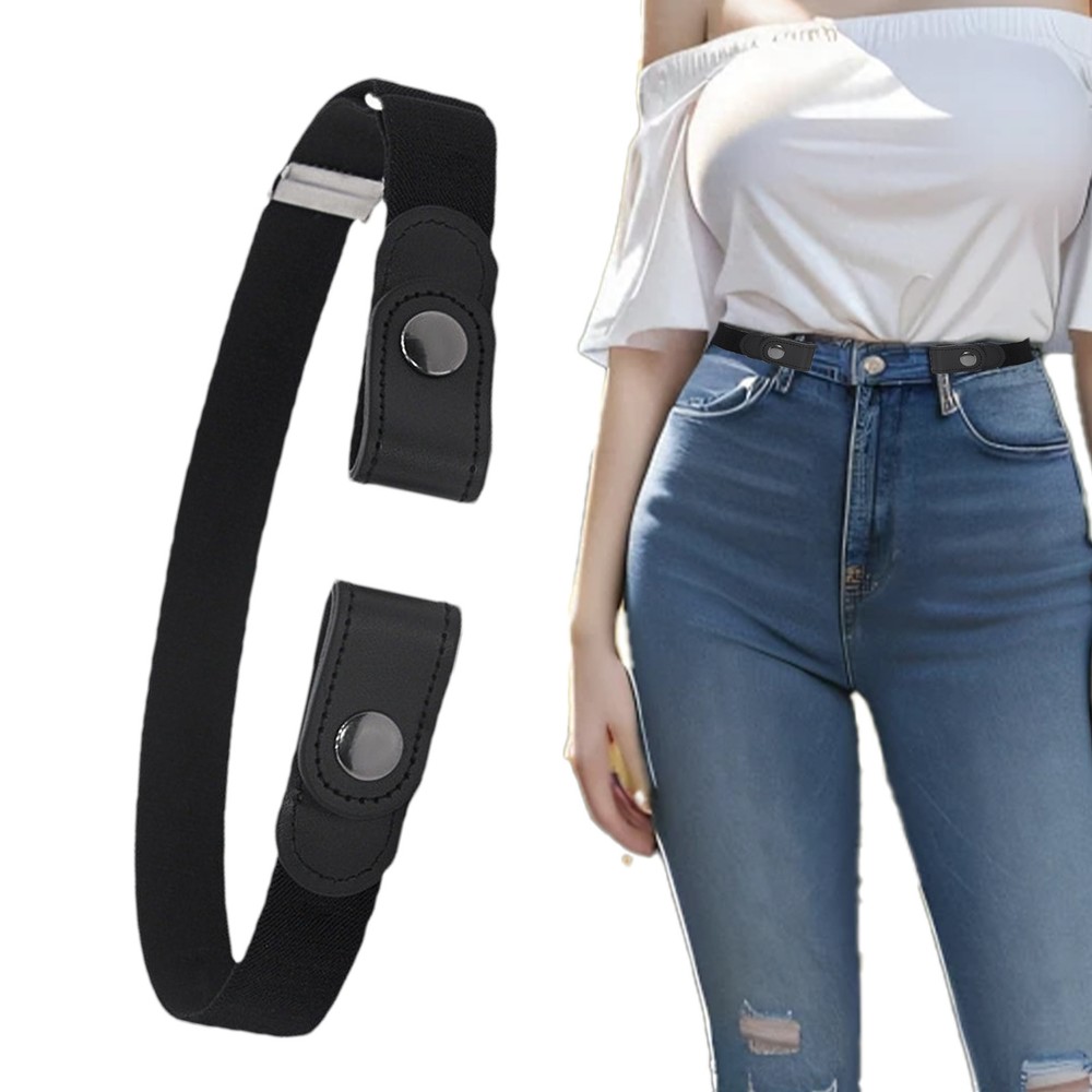Women No Buckle Invisible Elastic Nylon Belt for Easy Comfort