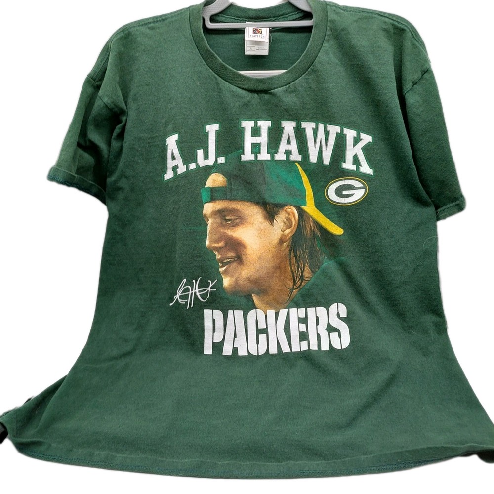 Green Bay Packers T Shirt Mens AJ Hawk Size XL Green NFL Players
