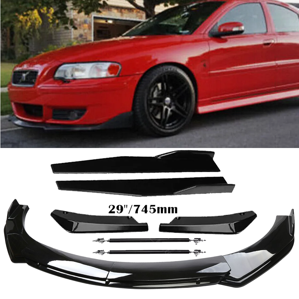 Volvo S40 S60 Front Rear Bumper Lip Spoiler Splitter Side Skirt Kit