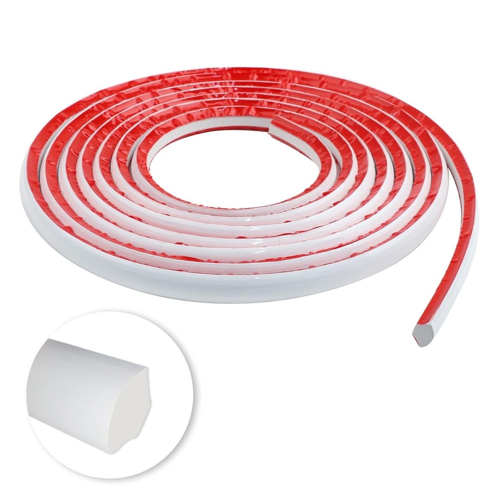 16.5 Feet Flexible Quarter-Round Trim for Wall Edges 198.0x0.8x0.5in White New