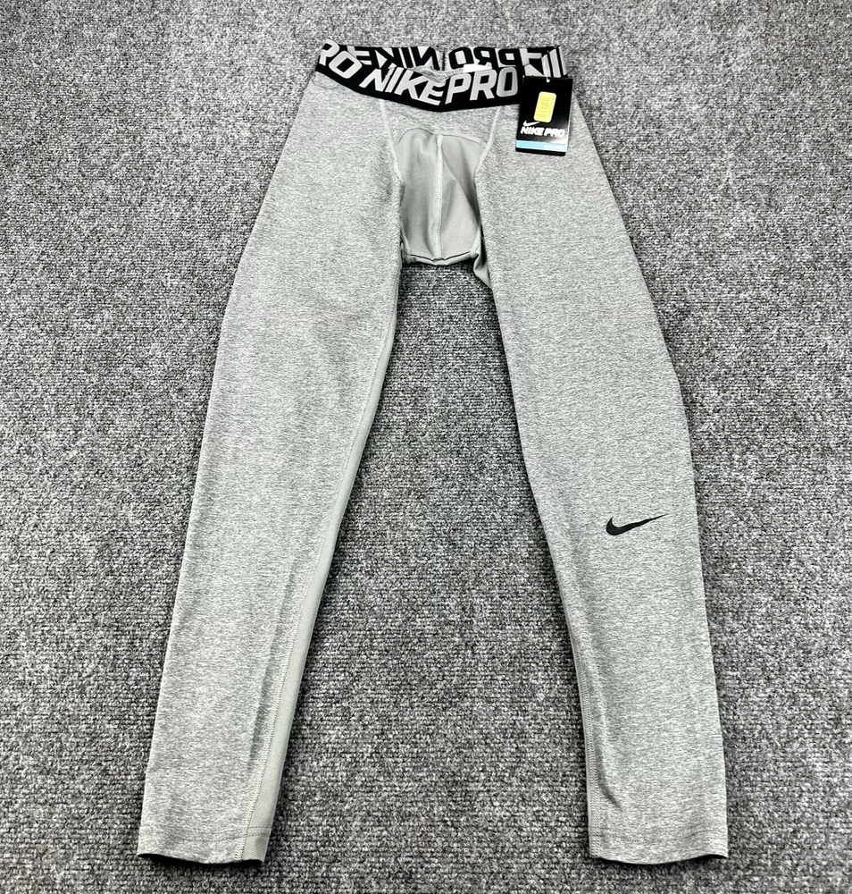 Nike Pro Combat Mens M Training Cropped Leggings in Medium Gray Stretch Fit