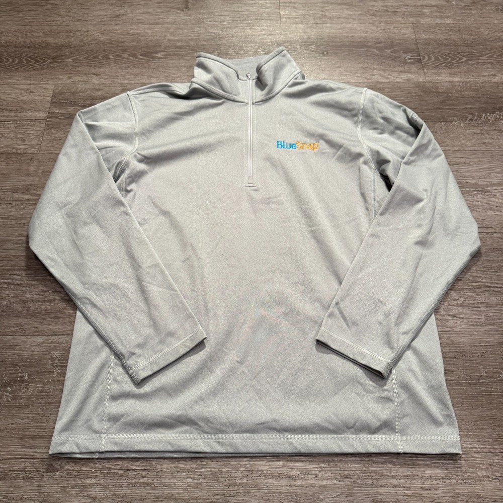The North Face Men's XL Gray 1/4 Zip Snap Pullover Jacket for Outdoor Activities