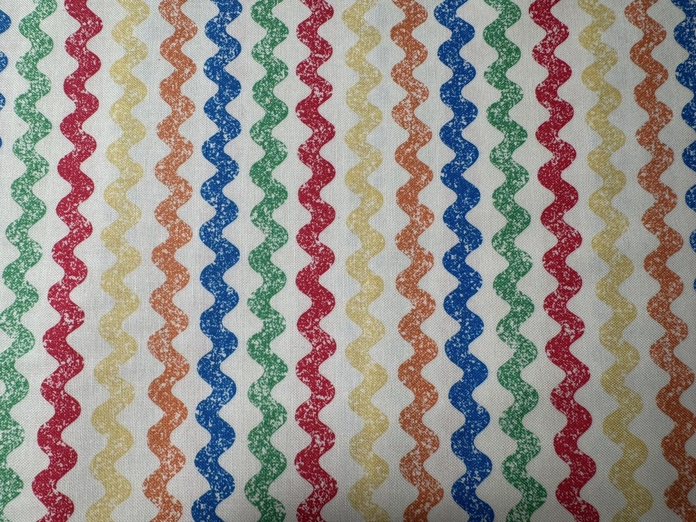 Back to School quilt fabric by Avlyn 1728-409 multicolor rickrack-image