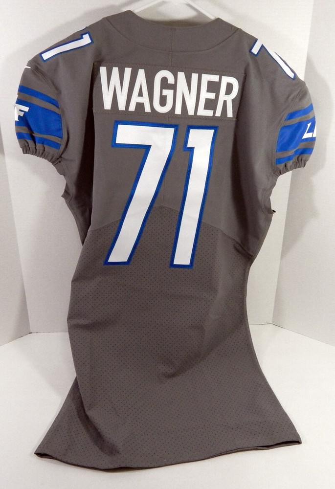 2017 Detroit Lions Ricky Wagner #71 Game Issued Grey Jersey Color Rush 10