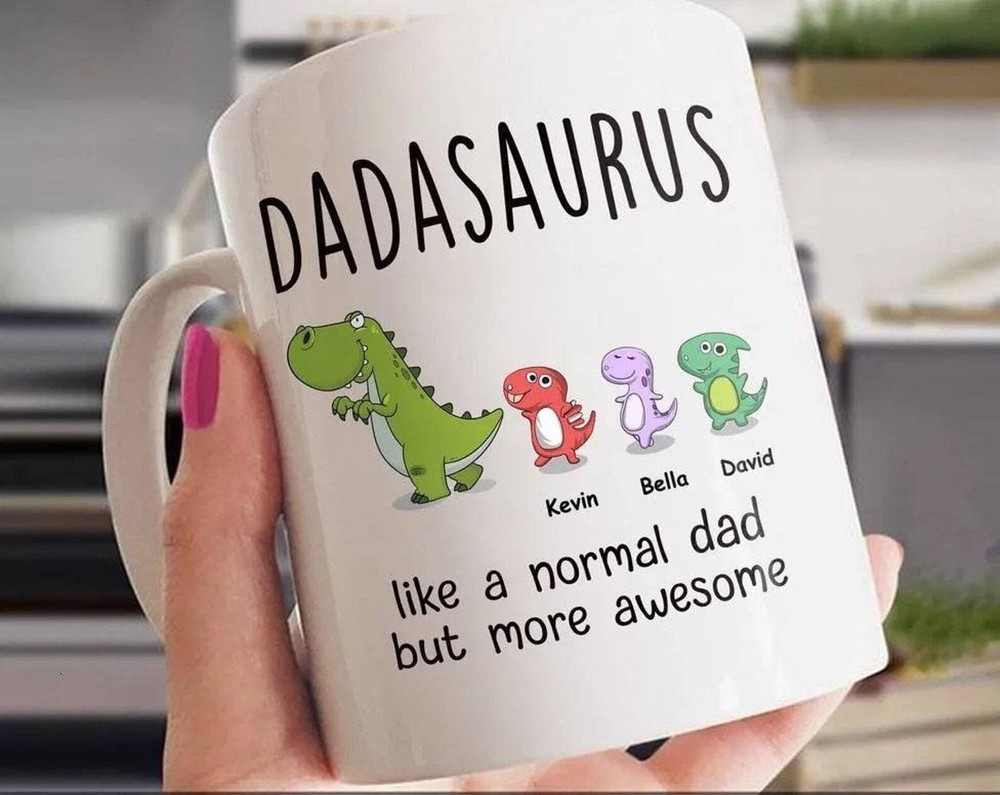 Personalized Dadasaurus Coffee Mug Father Day Gift Personalized Gift For Dad Lik
