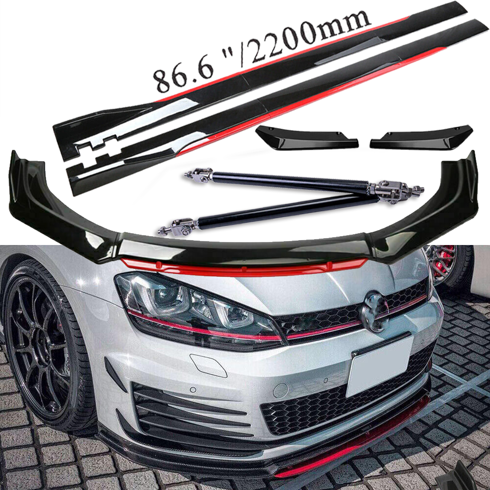 For VW Golf MK5 MK6 MK7 Front Bumper Lip Spoiler Splitter Side Skirt Body