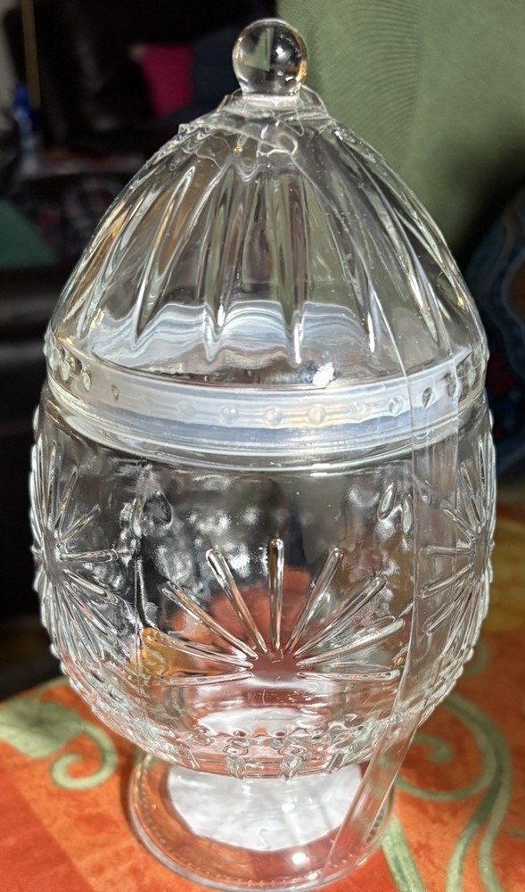 2026 Target CLEAR GLASS VESSEL EGG Candy Dish Bowl DECOR Bullseye Playground LID