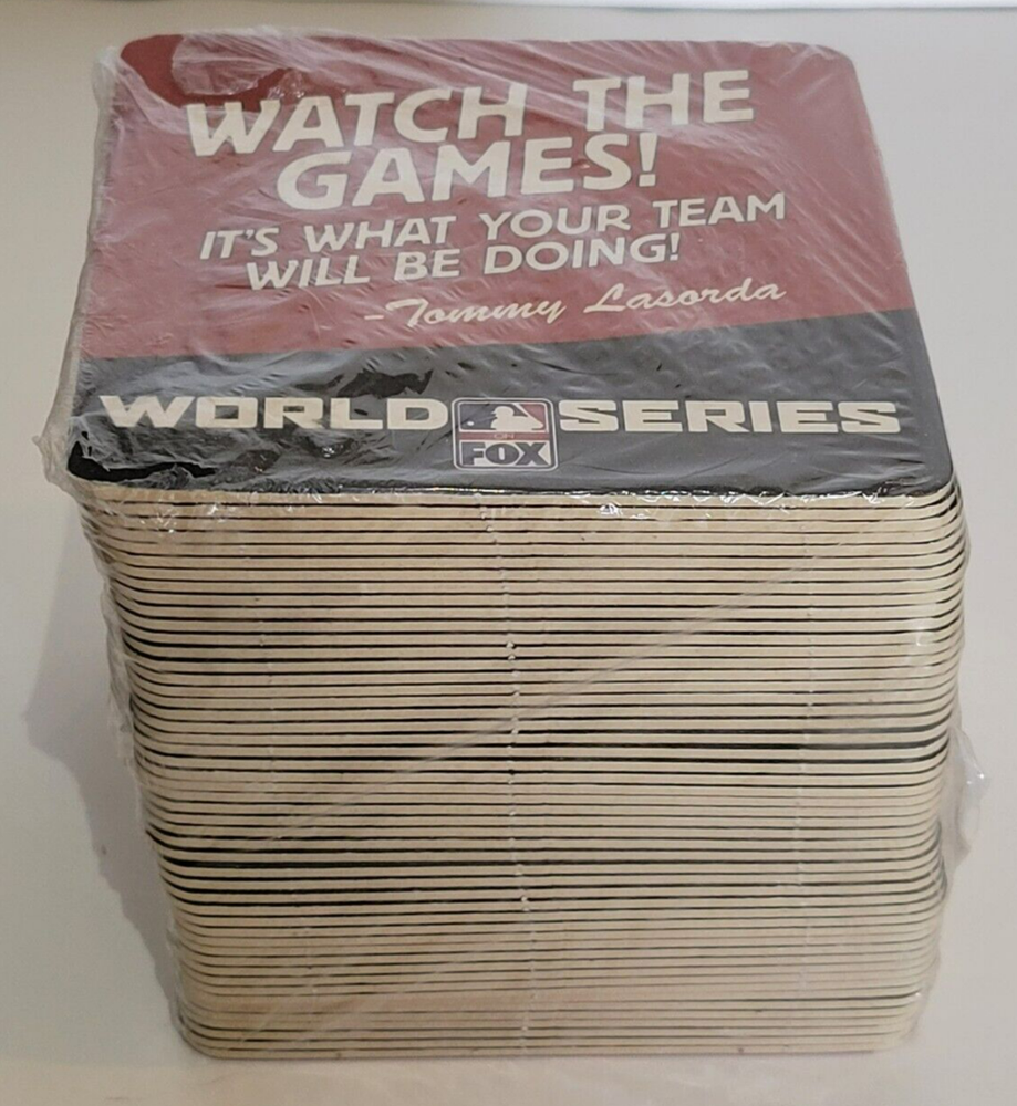 50 Fox World Series Cardboard Coasters NEW Tommy Lasorda Baseball MLB Tommy Says