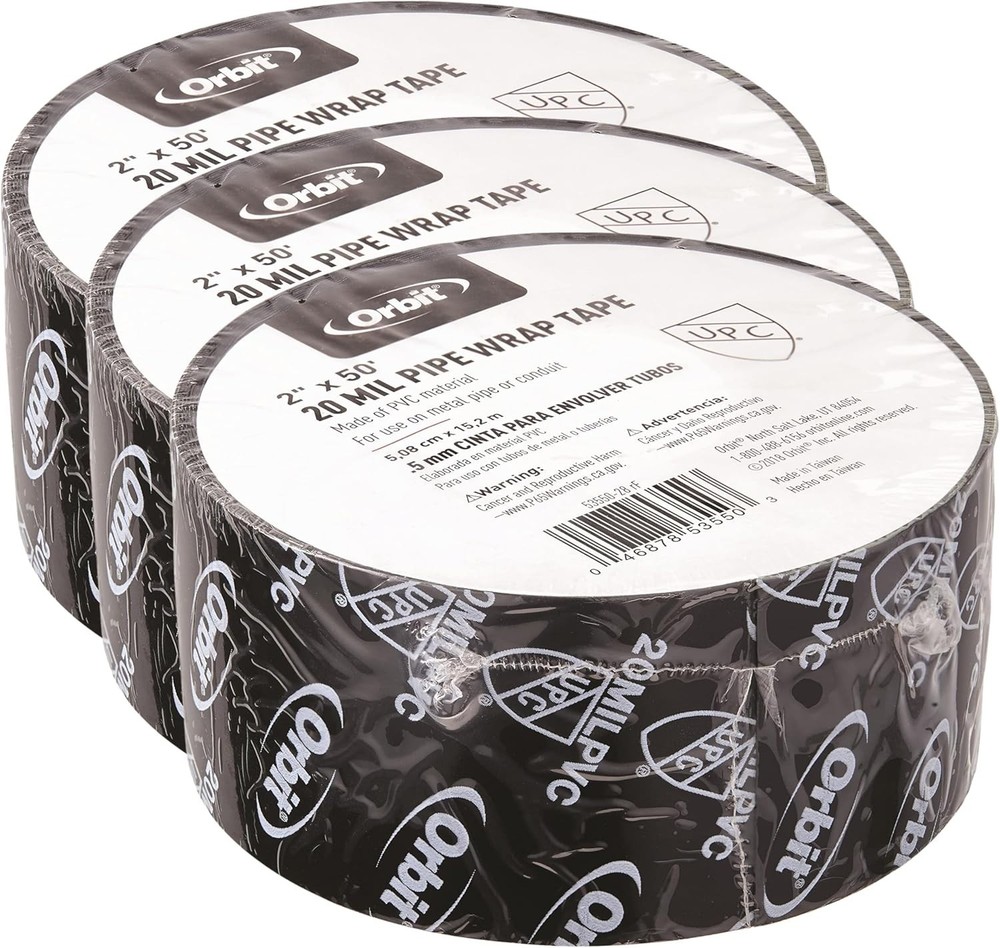 Orbit Sprinkler System 2-Inch X 50-Foot 20 Mil Pipe Wrap Tape 53550 (Pack of 3)