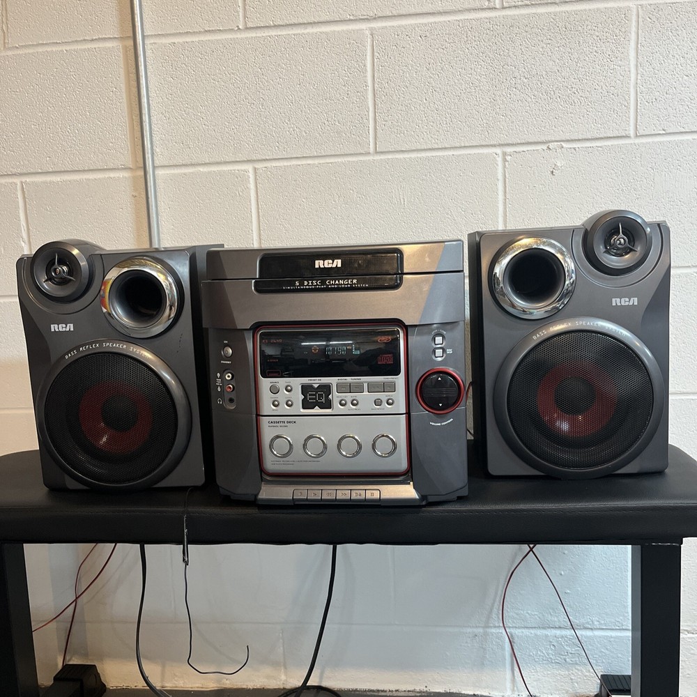 RCA RS 2640 Stereo Shelf System With Bass Reflux Speakers TESTED