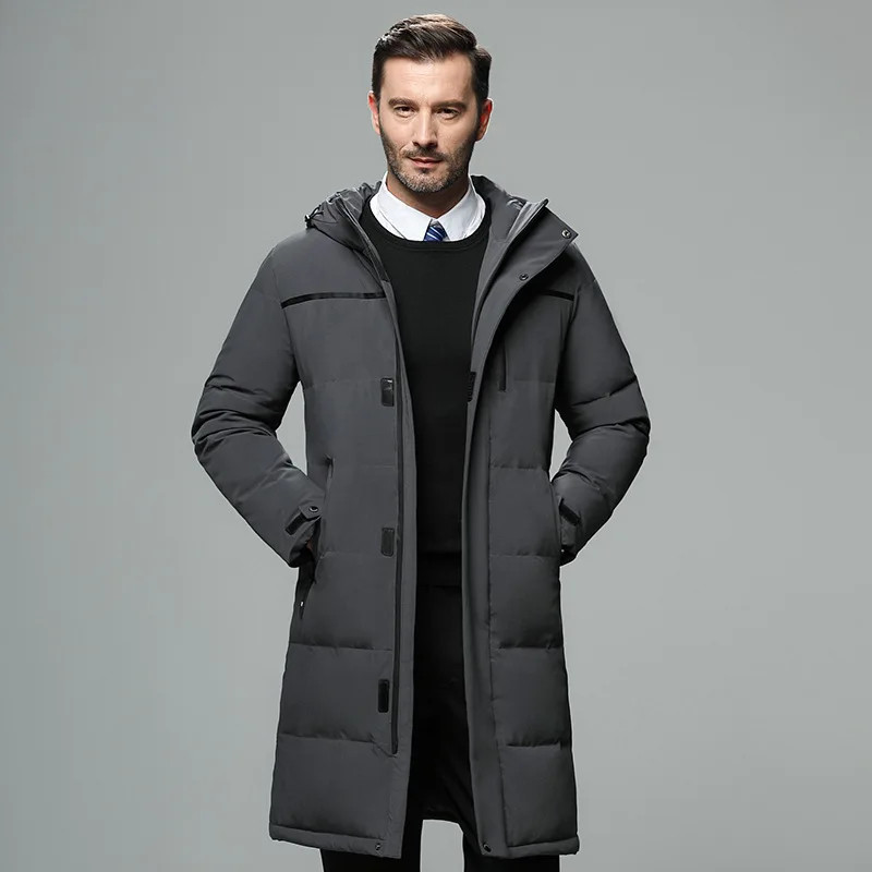 Men Long Duck Down Coats New Winter Hooded Casual Down Jackets High Quality Male