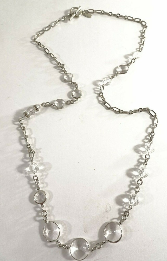 Ann Taylor Women's Lucite Fireball Link Layered Toggle Necklace NWOT 49
