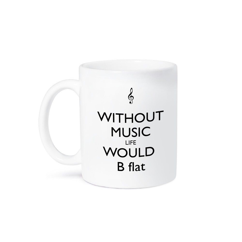 3dRose Music Lover Mug - Life Without Music Would Be Flat