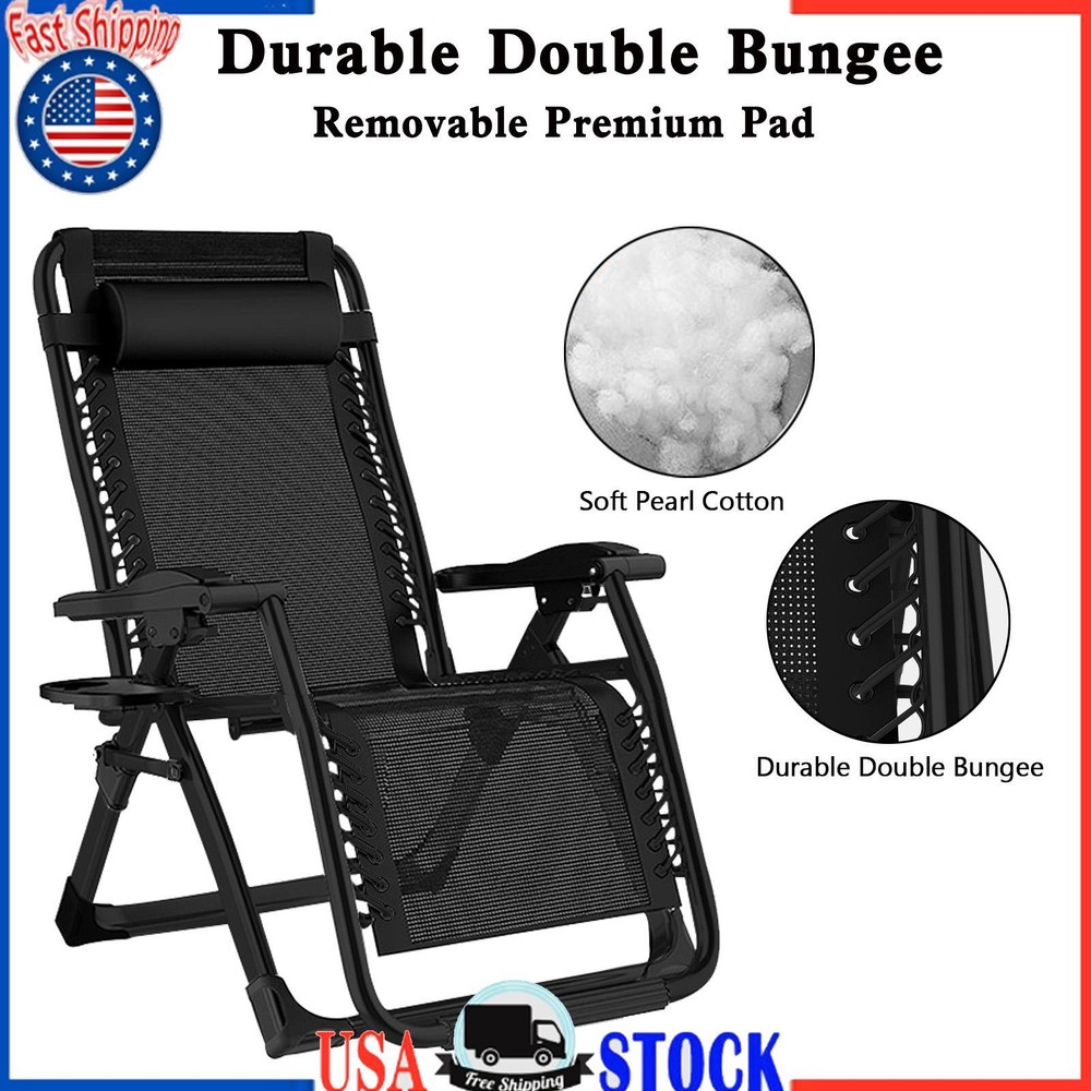Oversized Zero Gravity Reclining Lounge Chair with Cushion Free US Shipping