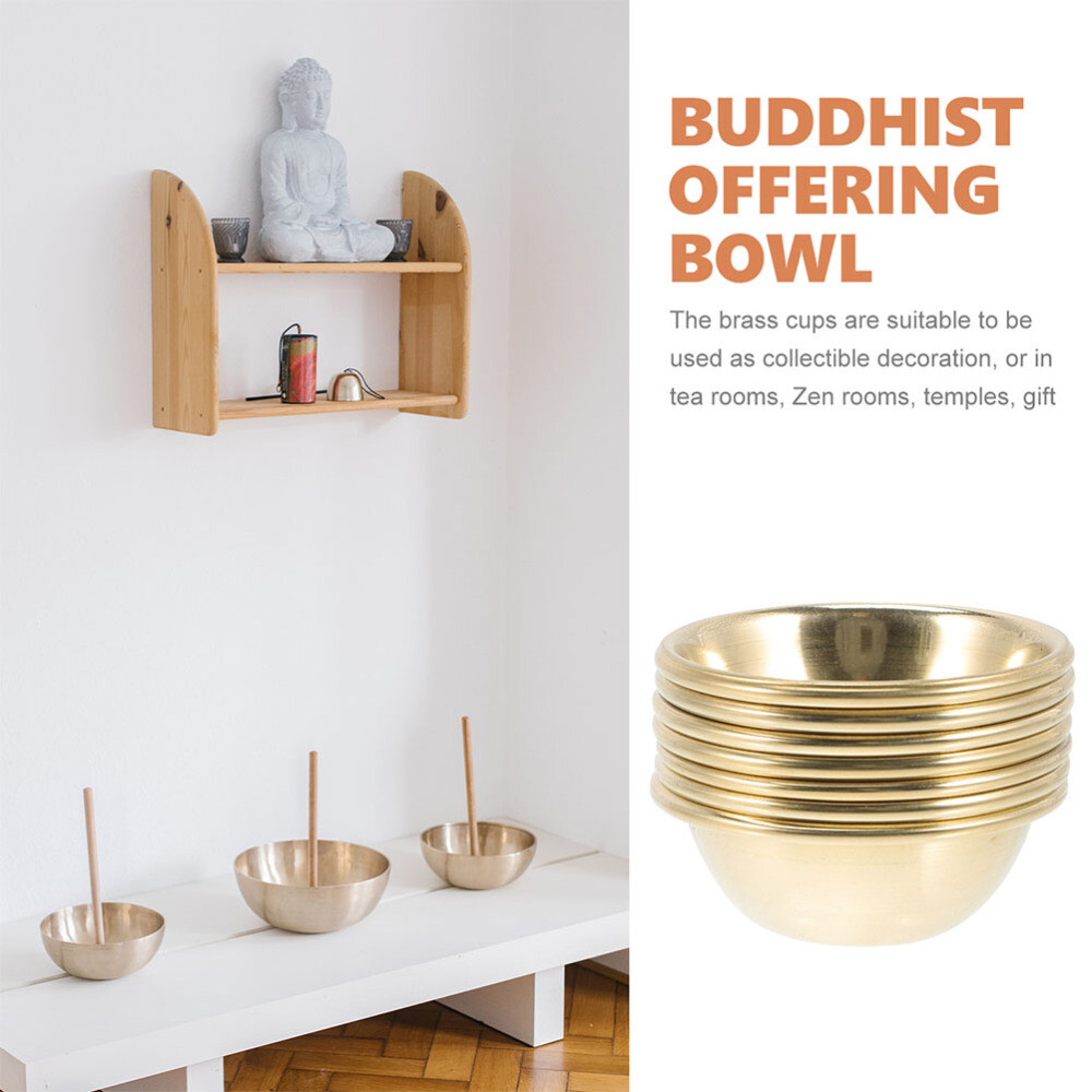 7-Piece Holy Water Bowl Set with Votive Tealight Holder for Indoor Fountains