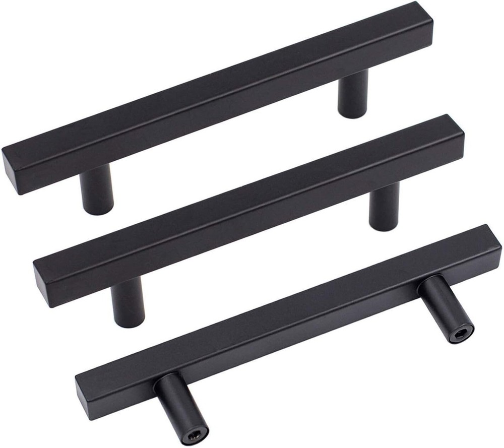 20 Matte Black 4in Drawer Pulls - Easy Installation Modern Cabinet Hardware