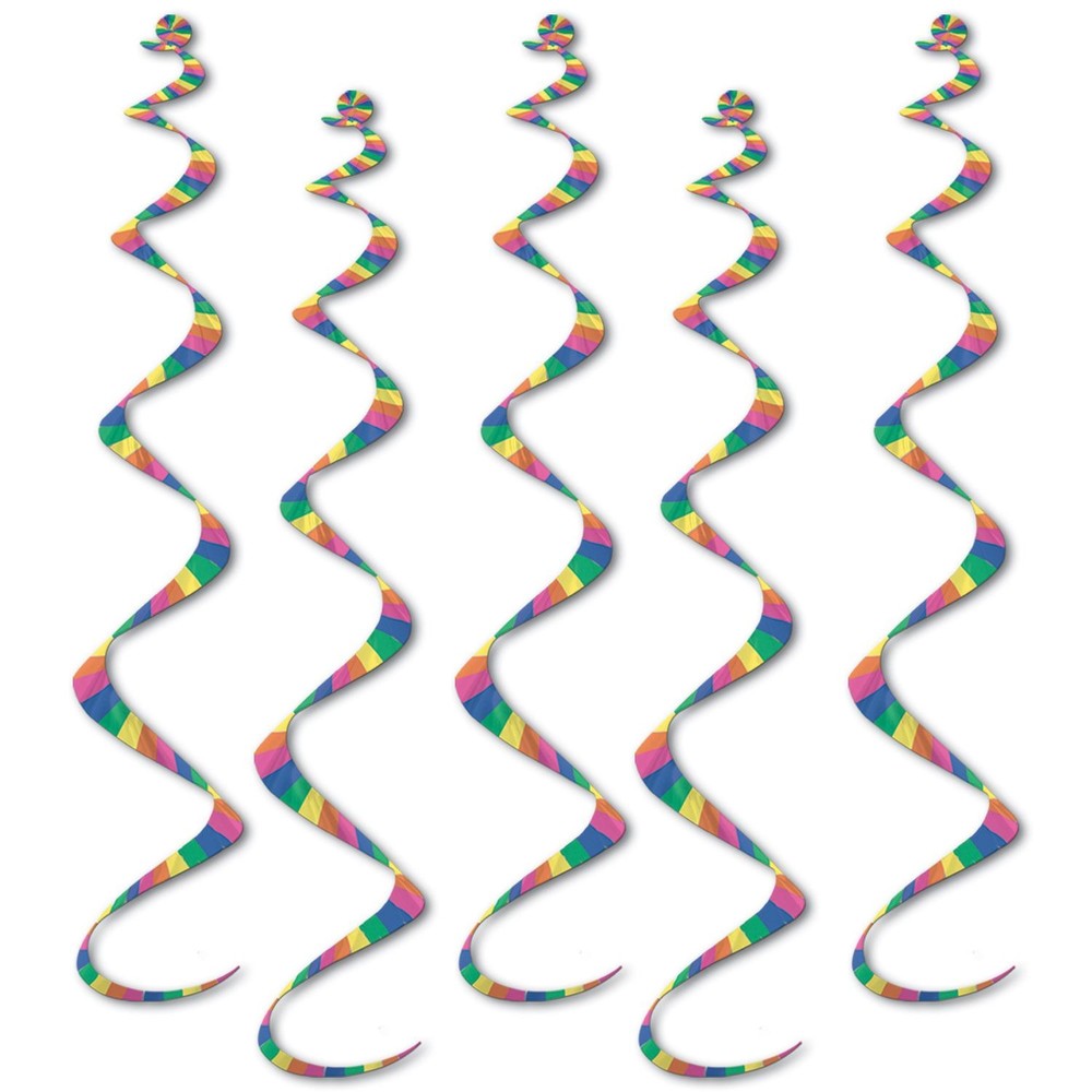 Beistle Striped Twirly Whirly Party Decorations for Birthdays and Events  
