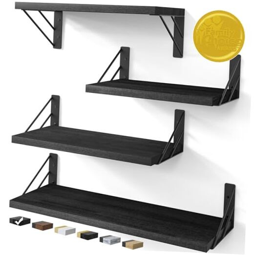 Stylish Floating Wall Shelves for Bedroom Decor and Storage