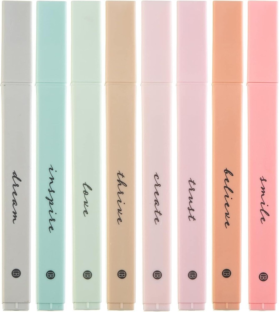 DIVERSEBEE Bible Highlighters with Soft Chisel Tip, 8 Pack Assorted Boho