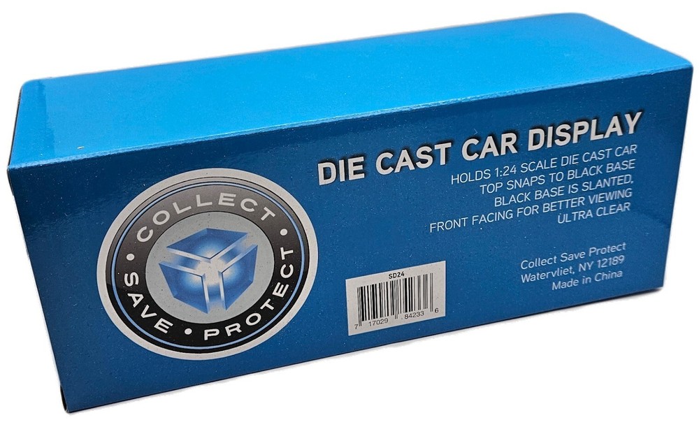 CSP Diecast Car Display Case For Action Models w/ Black Base 1/24 Scale Die-Cast