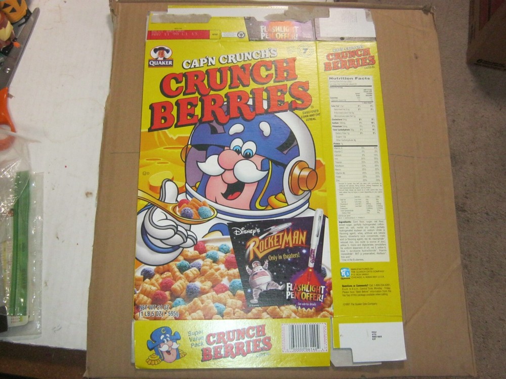 CAP'n Crunch's CRUNCH BERRIES квакерская коробка хлопьев фильм Disney