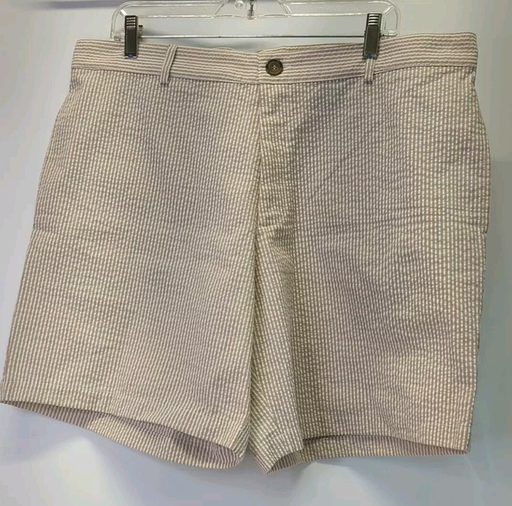 Blankenship Dry Goods Made In USA Men's Seersucker Shorts Brown Size38