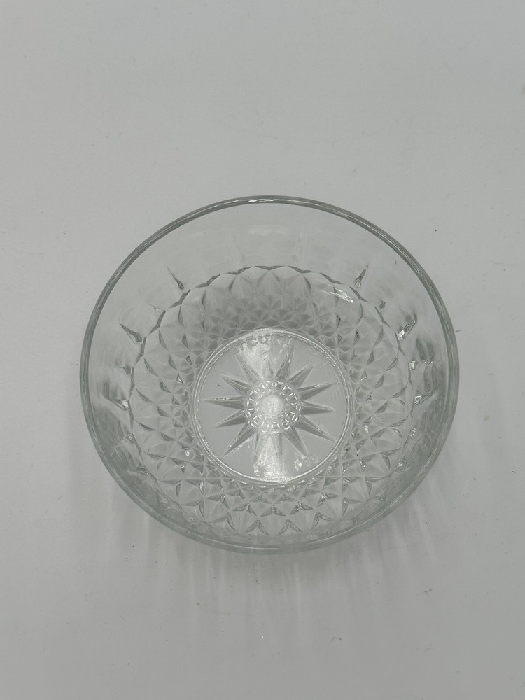 Vtg Arcoroc France Crystal Starburst 4 Inch Small Serving Bowl