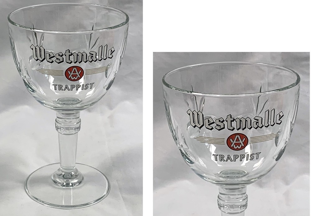 Westmalle Trappist Stemmed Belgium Beer Glass 14 oz Chalice Beveled
