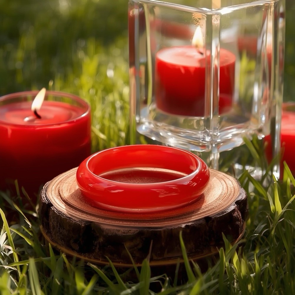 Natural Red Jade Bangle Bracelet Love Luck AAAA 60mm Inner Diameter
