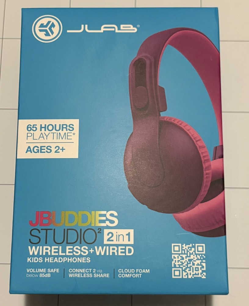 JLab Studio 2 Kids Wireless Bluetooth & Wired Headphones with Volume Limiter for School