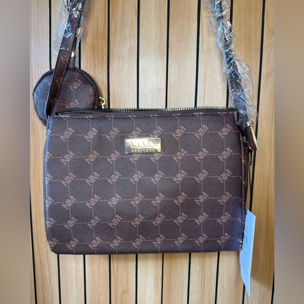 Nicole Miller Logo Crossbody Bag with Coin Purse New With Tags  