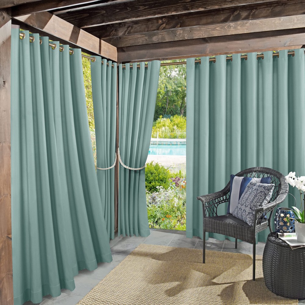 Marina UV Protectant Energy Efficient Grommet Curtain Panel for Indoor Outdoor Use 50x84