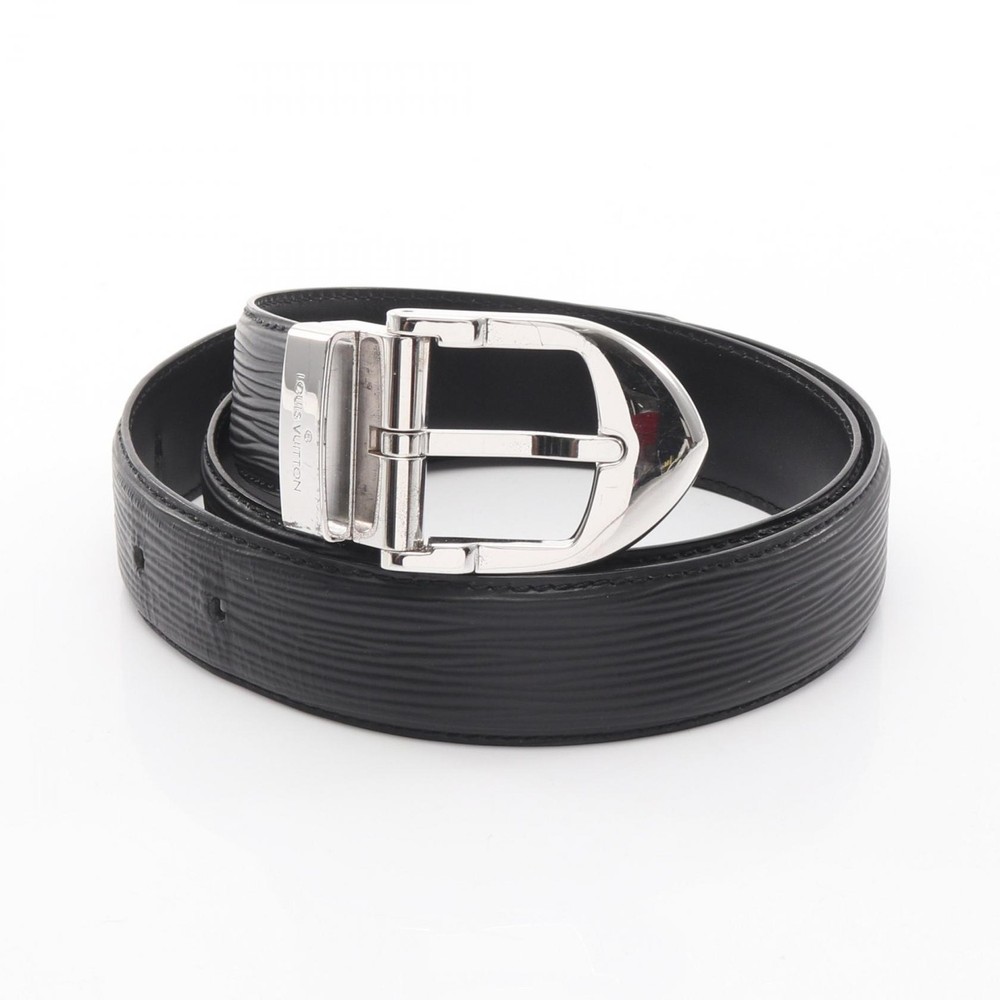 LOUIS VUITTON Ceinture Classic Belt M6833 Epi leather Black Used mens SHW