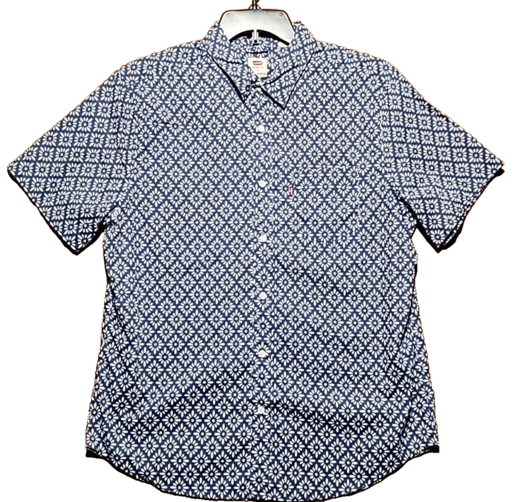 Levis Standard Fit One Pocket Button Down Blue Casual Shirt Men's Large NWT