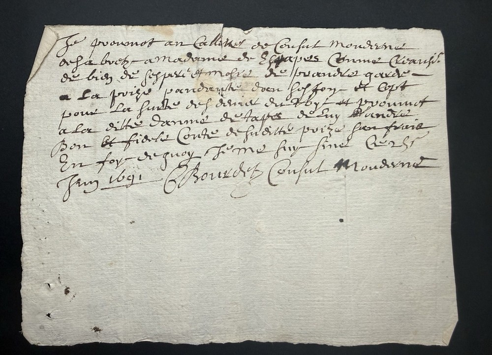 Paper Document from 1691