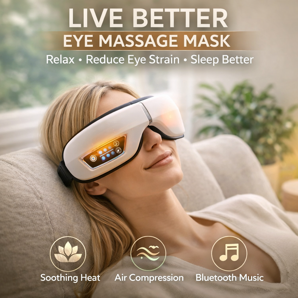 Heated Eye Massager Air Compression Bluetooth Music Eye Relaxation Mask