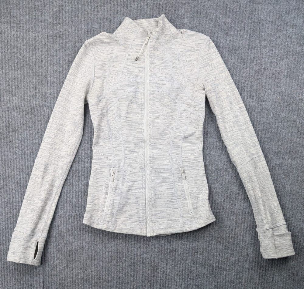 Lululemon Define Jacket Womens 2 Heathered Gray Athleisure Full Zip Training Gym